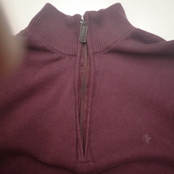 Izod Men's Size Large Burgundy 1/4 Zip Straight Fit Sweater - Picture 4 of 8
